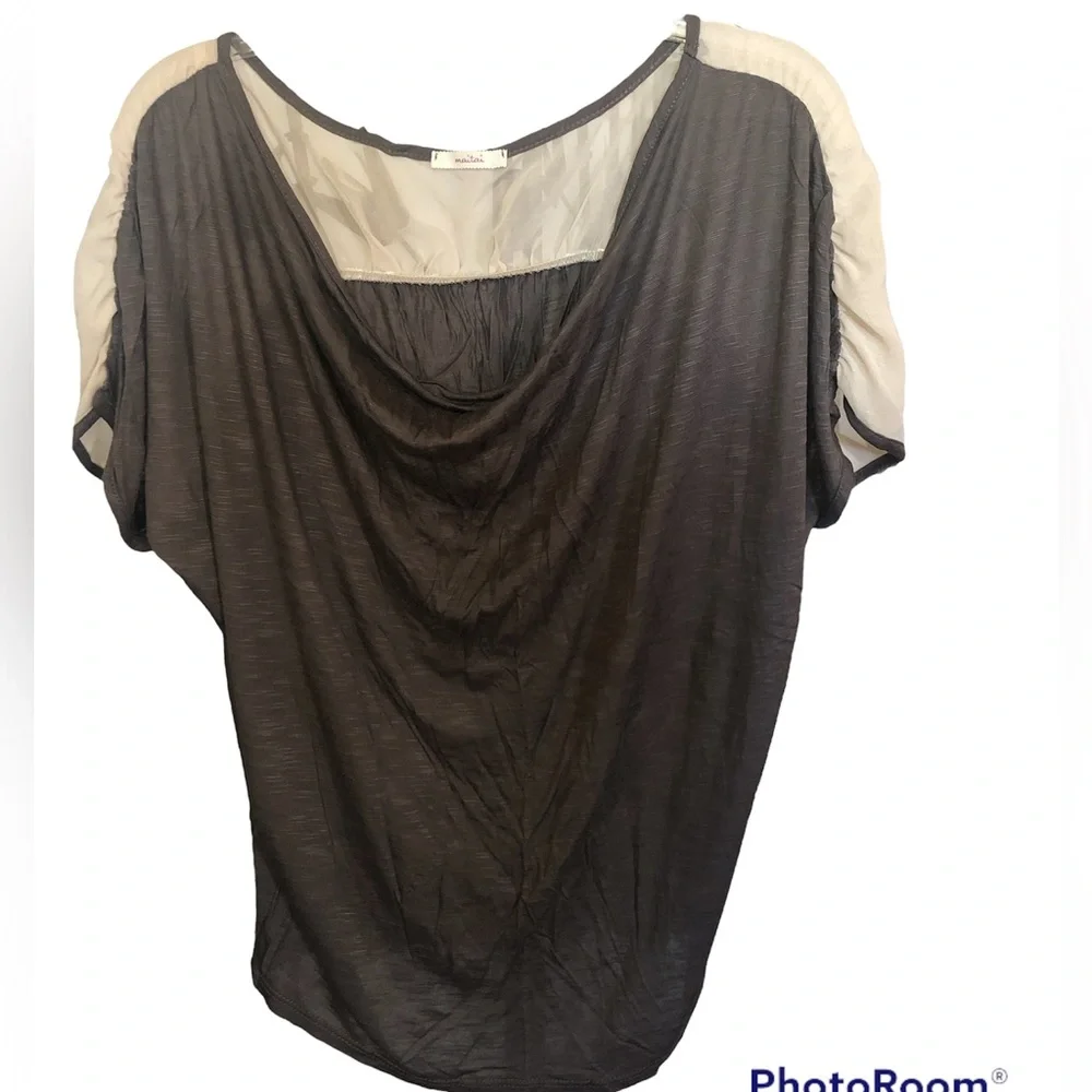 Maitai top, NWOT ruched neck line and sleeves, cute shimmery detail. Size med. - Picture 1 of 6